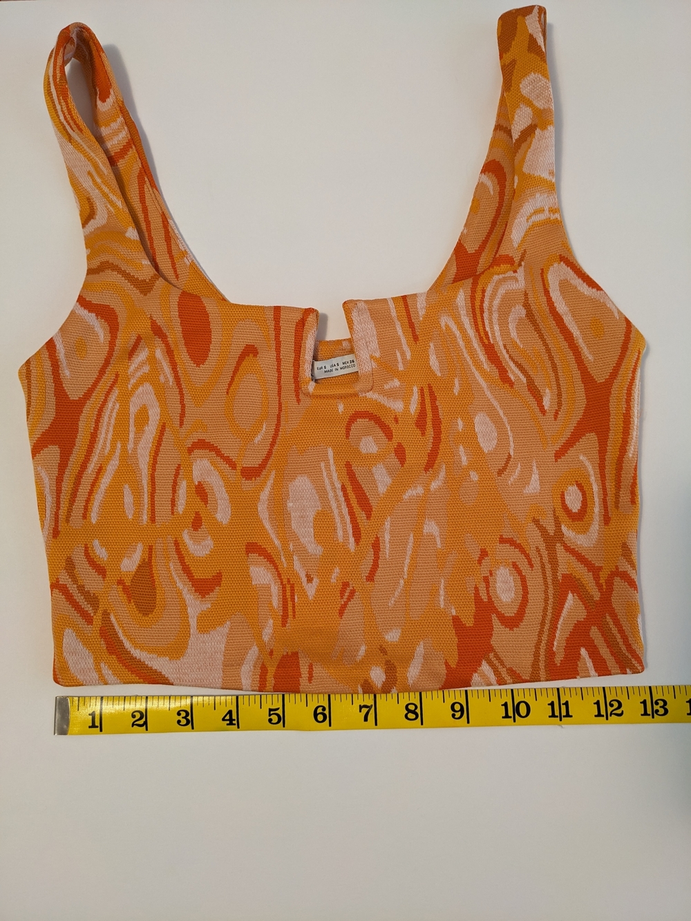 Zara Orange & Cream Abstract Knit Tank - Picture 4 of 10